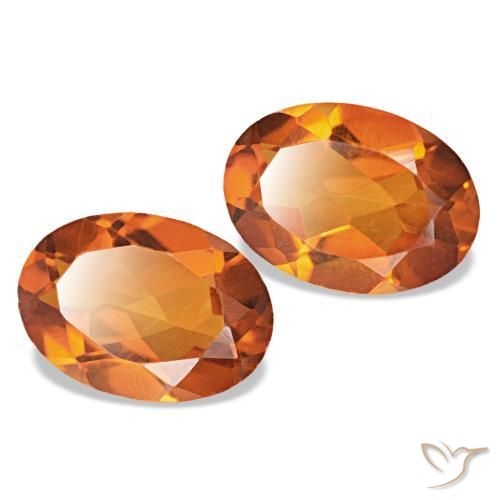 Pedras preciosas de citrino laranja natural de 1,34 ct, corte oval, VS