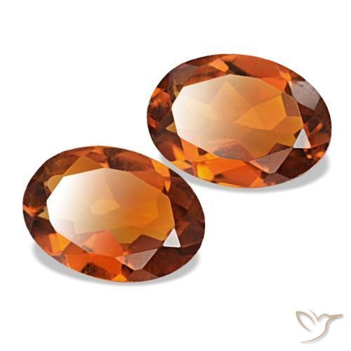 Pedras preciosas de Citrino Laranja Profundo natural de 1.15 ct, Corte Oval, VS