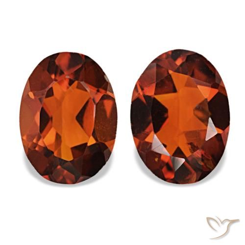 Pedras preciosas de citrino laranja escuro natural de 1,13 ct, corte oval, VS