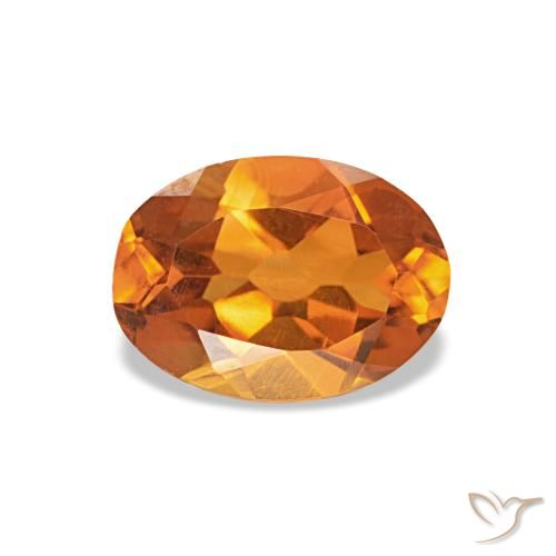 0.64ct laranja citrino, oval, VVS-VS