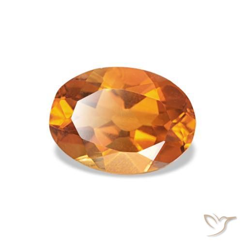 Citrino laranja natural 0,64ct, corte oval, VVS-VS