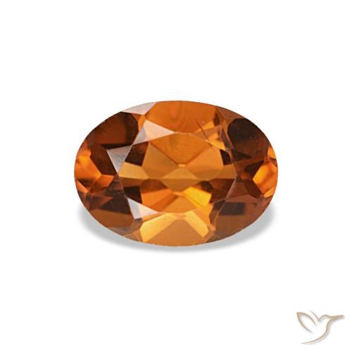 Citrino Laranja Profundo Natural 0,73ct, Corte Oval, VVS-VS