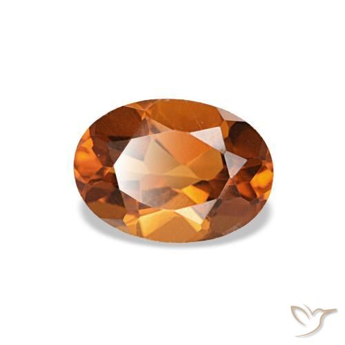 Citrino Laranja Profundo Natural 0,73ct, Corte Oval, VVS-VS