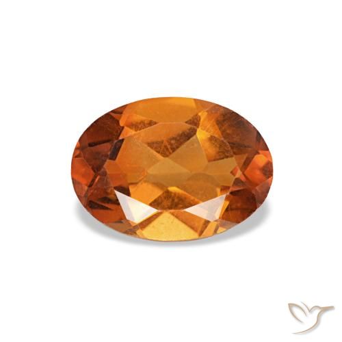 0.71ct laranja citrino, oval, VVS-VS