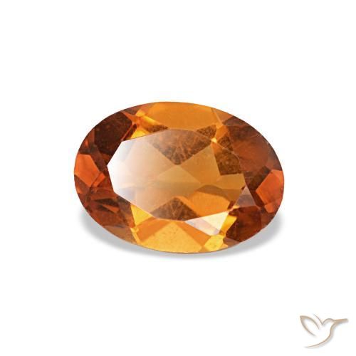 Citrino laranja natural 0,71ct, corte oval, VVS-VS