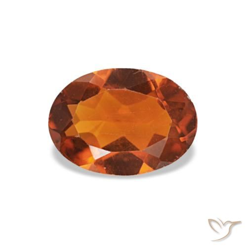 0.61ct laranja profundo citrino, oval, VVS-VS