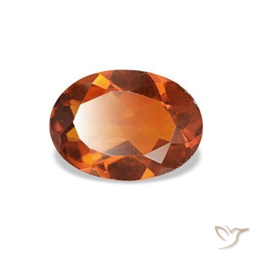 Citrino laranja profundo natural 0,61ct, corte oval, VVS-VS