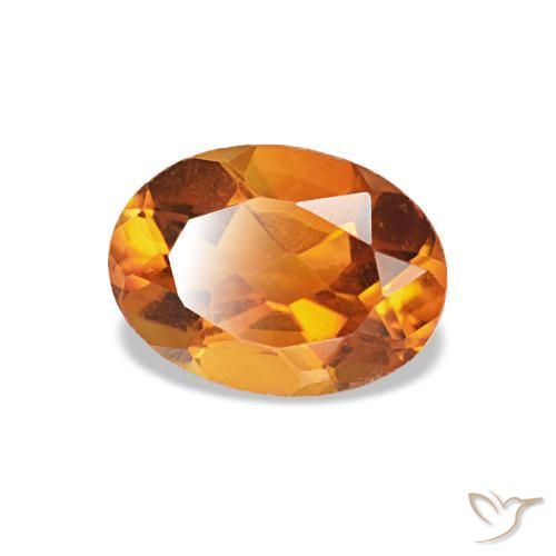 Citrino laranja natural 0,74ct, corte oval, VVS-VS