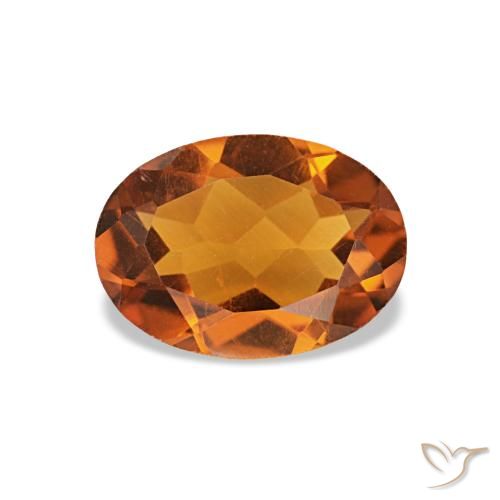 Citrino laranja natural 0,67ct, corte oval, VVS-VS
