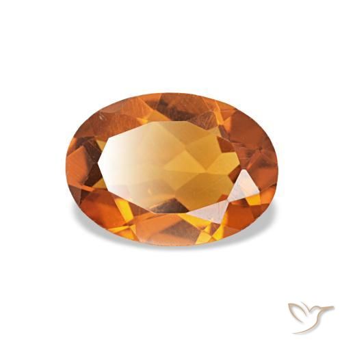 Citrino laranja natural 0,67ct, corte oval, VVS-VS
