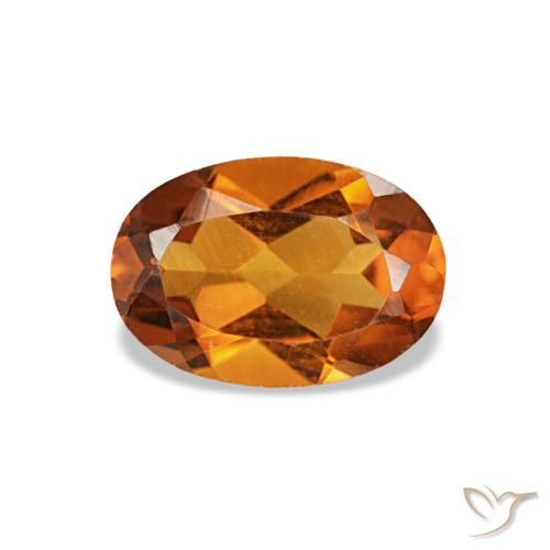 Citrino marrom alaranjado natural 0,67ct, corte oval, VS