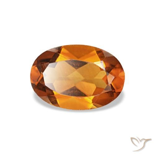 Citrino marrom alaranjado natural 0,67ct, corte oval, VS
