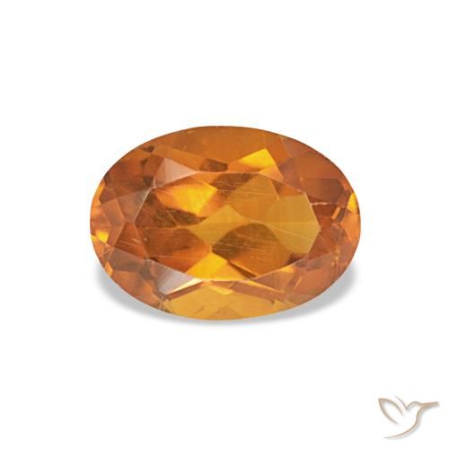 0.69ct laranja médio citrino, oval, VS