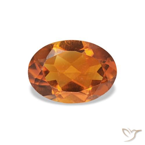 0.69ct laranja citrino, oval, VVS-VS
