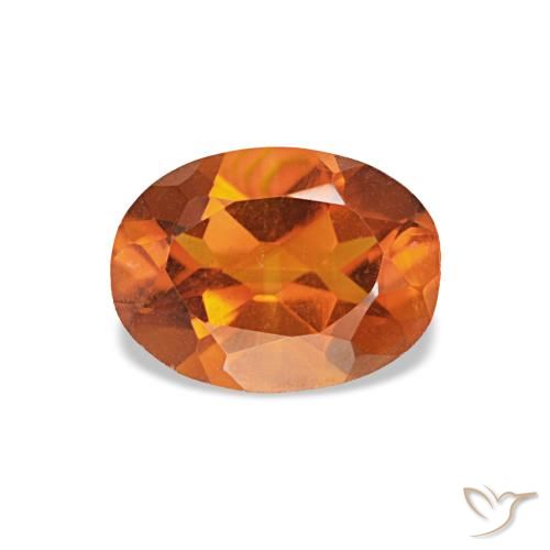 Citrino laranja natural 0,64ct, corte oval, VS