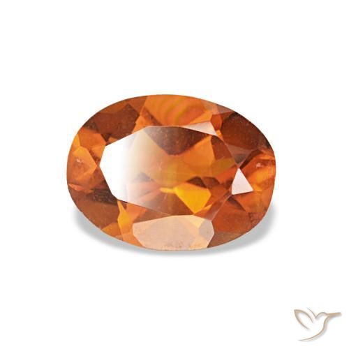 Citrino laranja natural 0,64ct, corte oval, VS