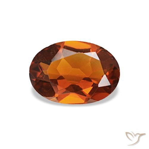 0.60ct laranja citrino, oval, VVS-VS