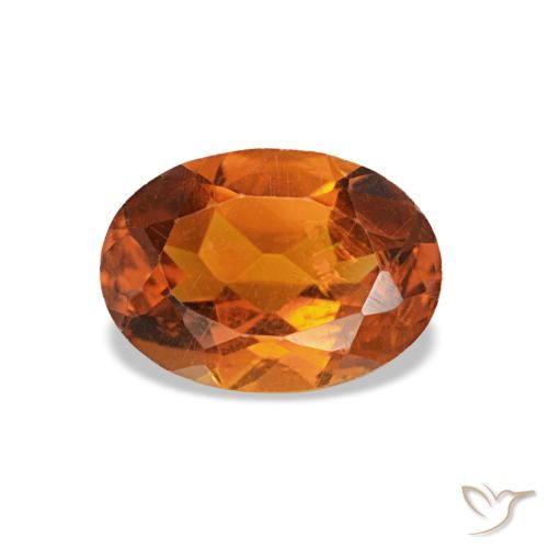 0.71ct laranja citrino, oval, VVS-VS