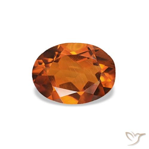 Citrino laranja natural 0,60ct, corte oval, VVS-VS