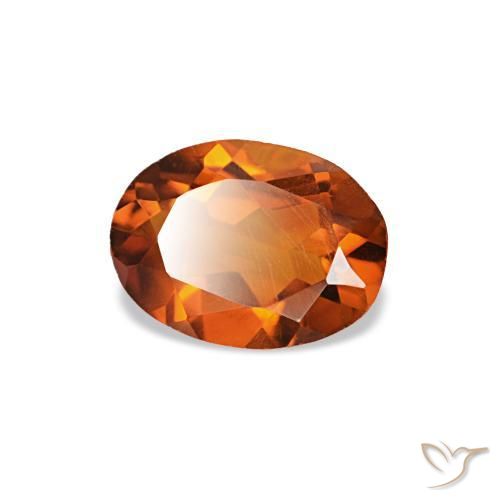 Citrino laranja natural 0,60ct, corte oval, VVS-VS