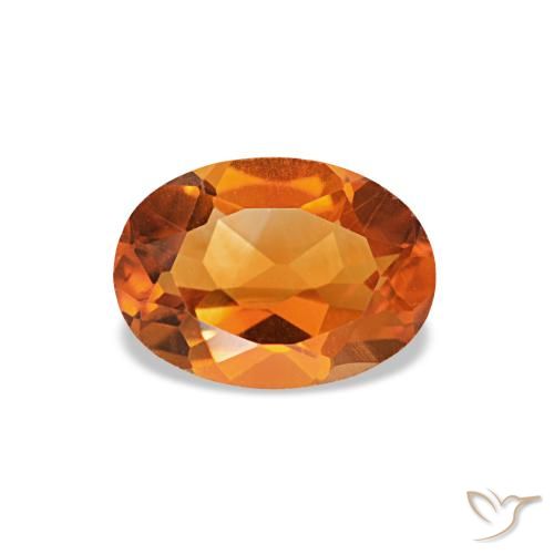 0.71ct laranja citrino, oval, VVS-VS