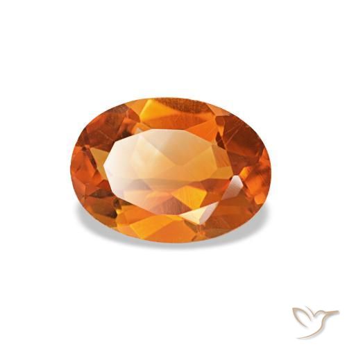 Citrino laranja natural 0,71ct, corte oval, VVS-VS