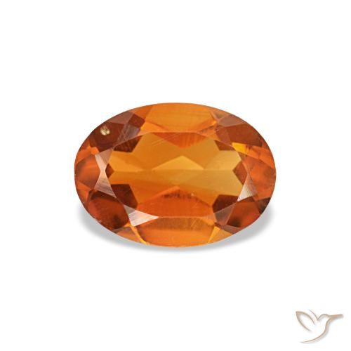 0.59ct laranja citrino, oval, VVS-VS