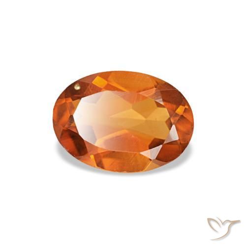 Citrino laranja natural 0,59ct, corte oval, VVS-VS