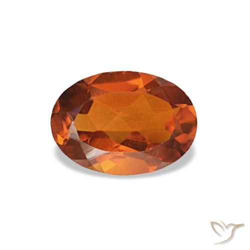 0.64ct laranja citrino, oval, VVS-VS