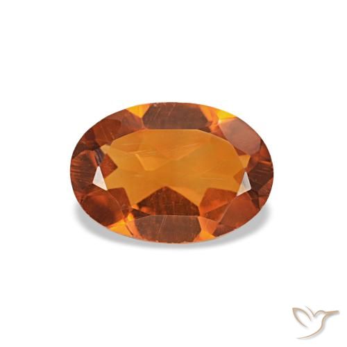 Citrino laranja natural 0,66ct, corte oval, VVS-VS