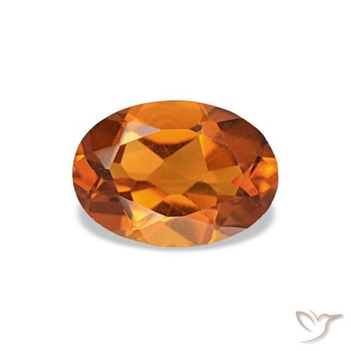 Citrino laranja natural 0,72ct, corte oval, VVS-VS