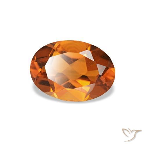 Citrino laranja natural 0,72ct, corte oval, VVS-VS