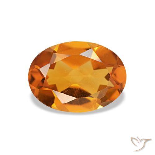 Citrino laranja natural 0,72ct, corte oval, VVS-VS