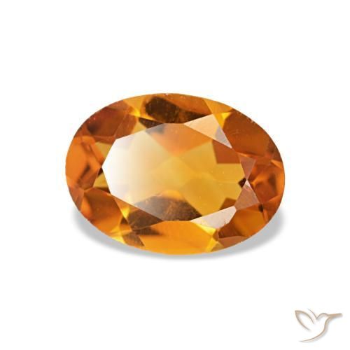 Citrino laranja natural 0,72ct, corte oval, VVS-VS