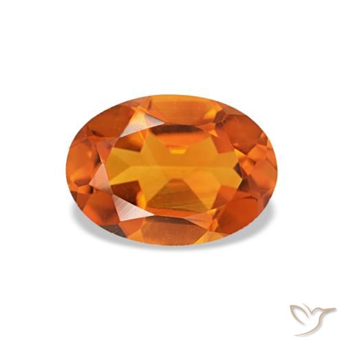 Citrino laranja natural 0,71ct, corte oval, VVS-VS