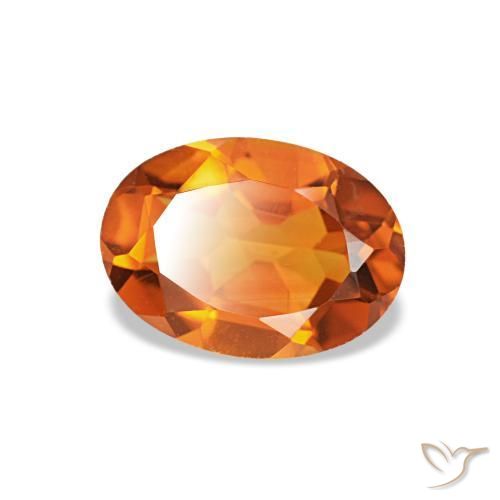 Citrino laranja natural 0,71ct, corte oval, VVS-VS