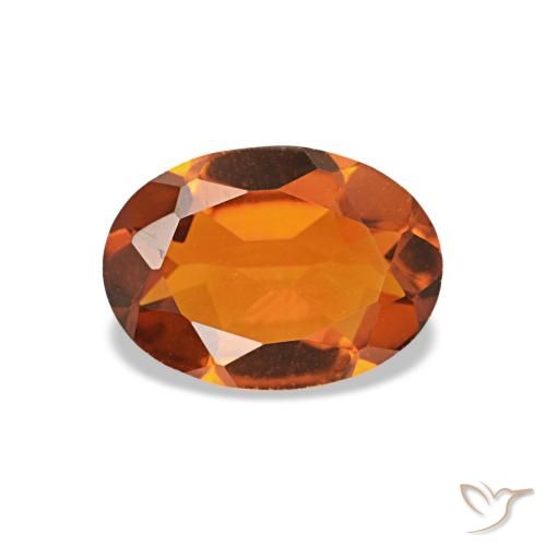 0.66ct laranja citrino, oval, VVS-VS