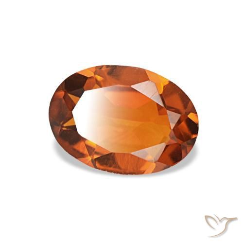 Citrino laranja natural 0,66ct, corte oval, VVS-VS