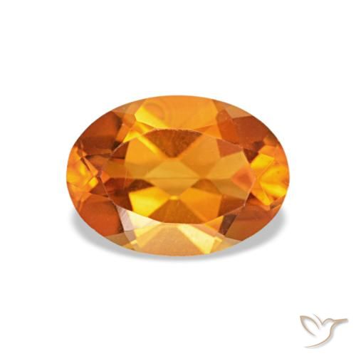 Citrino laranja natural 0,73ct, corte oval, VVS-VS