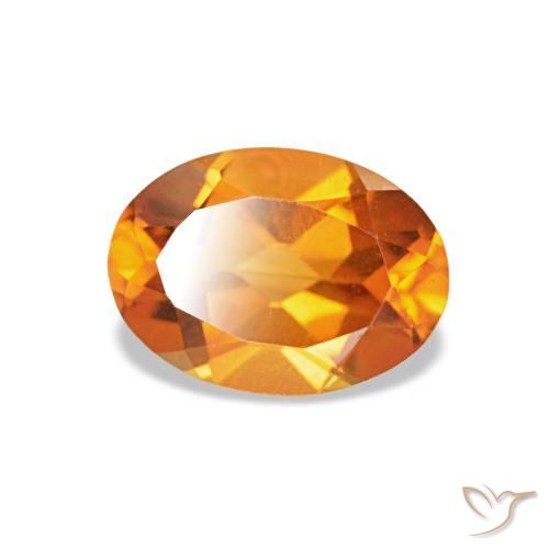 Citrino laranja natural 0,73ct, corte oval, VVS-VS
