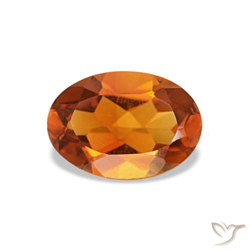 Citrino laranja natural 0,63ct, corte oval, VVS-VS