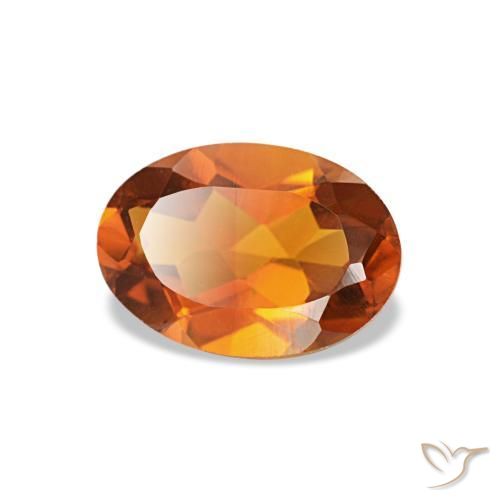 Citrino laranja natural 0,63ct, corte oval, VVS-VS