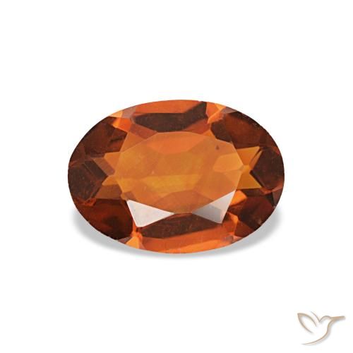 Citrino laranja natural 0,58ct, corte oval, VVS-VS