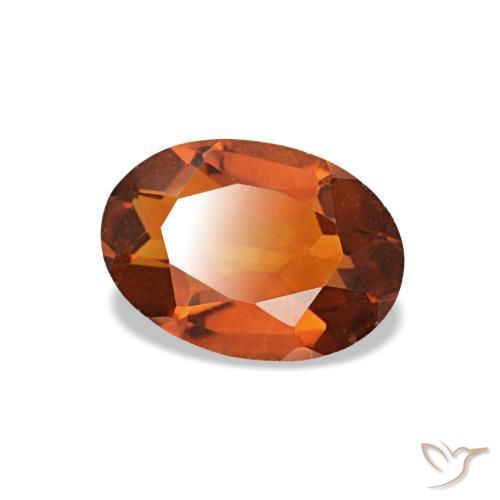 Citrino laranja natural 0,58ct, corte oval, VVS-VS