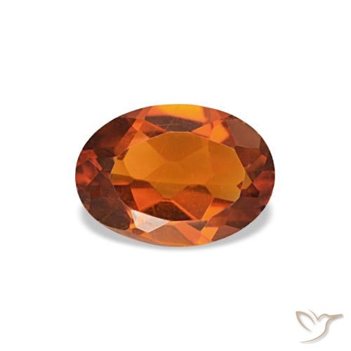 0.60ct laranja citrino, oval, VVS-VS