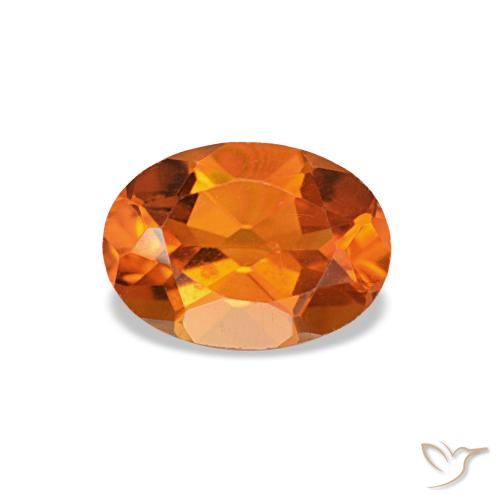 Citrino laranja natural 0,80ct, corte oval, VVS-VS