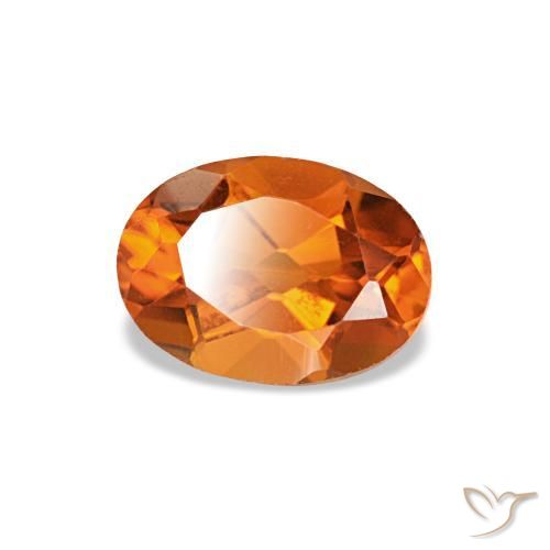Citrino laranja natural 0,80ct, corte oval, VVS-VS
