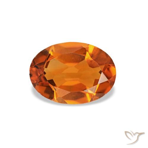 0.70ct laranja citrino, oval, VVS-VS