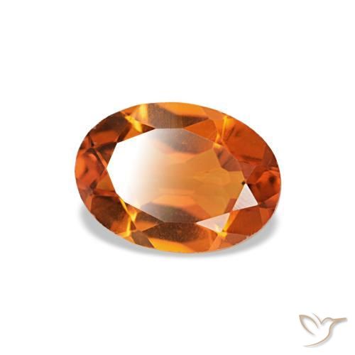 Citrino laranja natural 0,70ct, corte oval, VVS-VS