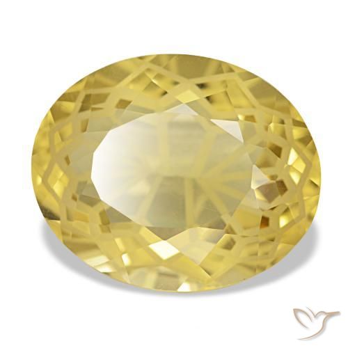 Citrino amarelo natural 5,90ct, corte oval, VVS